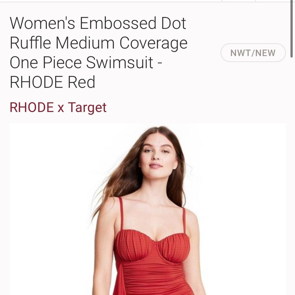 Rhode textured mermaid red swim suit size XXL - Picture 2 of 7